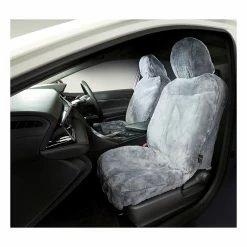 Deals 🎉 Gold CLOUDLUX Sheepskin Seat Covers - Grey Adjustable Headrests Size 30 Front Pair Airbag Compatible 😀 -Car Seat Covers Store SCA 215409 00 hi res