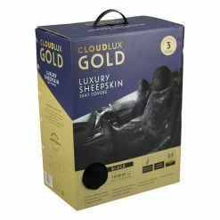 Deals 🎉 Gold CLOUDLUX Sheepskin Seat Covers - Black Built-in Headrests Size 60 Front Pair Airbag Compatible 😉 -Car Seat Covers Store SCA 342474 01 hi res