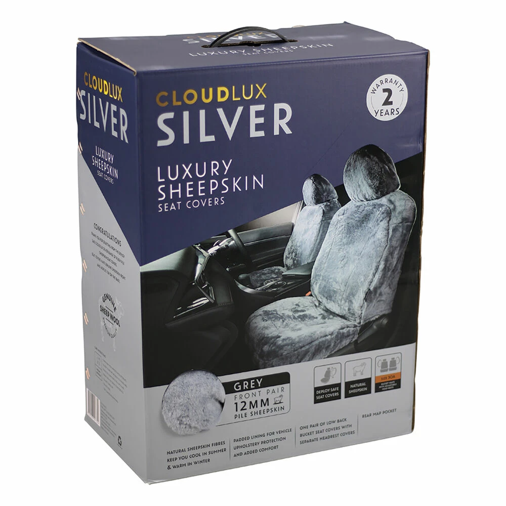 Best reviews of ✨ Silver CLOUDLUX Sheepskin Seat Covers - Grey Adjustable Headrests Size 30 Front Pair Airbag Compatible 🎁 5 Best reviews of ✨ Silver CLOUDLUX Sheepskin Seat Covers - Grey Adjustable Headrests Size 30 Front Pair Airbag Compatible 🎁 - Image 3