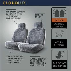 Best reviews of ✨ Silver CLOUDLUX Sheepskin Seat Covers - Grey Adjustable Headrests Size 30 Front Pair Airbag Compatible 🎁 9 Best reviews of ✨ Silver CLOUDLUX Sheepskin Seat Covers - Grey Adjustable Headrests Size 30 Front Pair Airbag Compatible 🎁 -Car Seat Covers Store SCA 342476 02 hi res