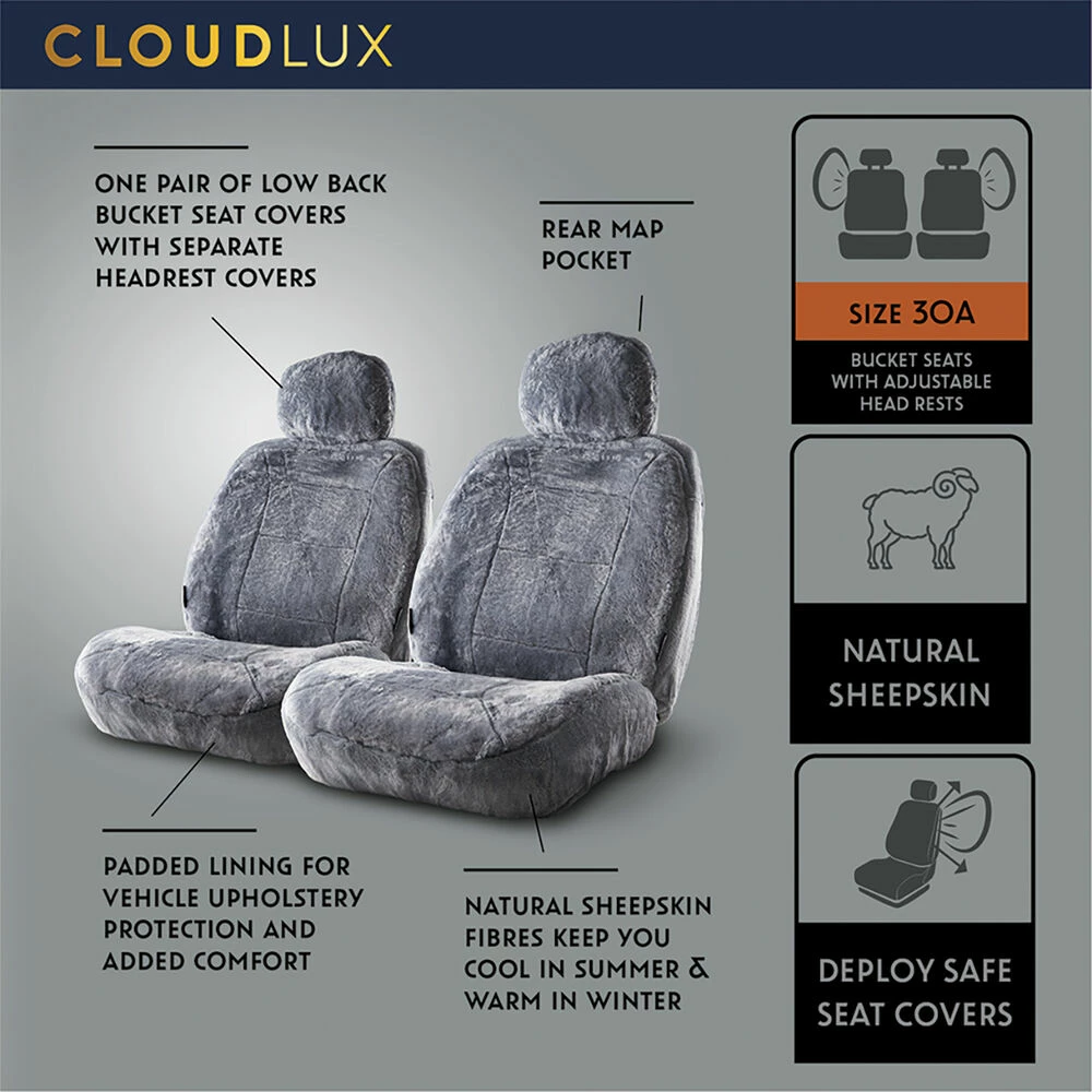 Best reviews of ✨ Silver CLOUDLUX Sheepskin Seat Covers - Grey Adjustable Headrests Size 30 Front Pair Airbag Compatible 🎁 6 Best reviews of ✨ Silver CLOUDLUX Sheepskin Seat Covers - Grey Adjustable Headrests Size 30 Front Pair Airbag Compatible 🎁 - Image 4