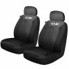 Outlet 🔔 HSV Quest Leather Look Seat Covers - Black/Grey Adjustable Headrests Size 30 Front Pair Airbag Compatible ⭐