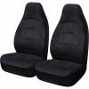 Coupon 🎁 CLOUDLUX Cloud Premium Suede Seat Covers - Black Built-in Headrests Size 60 Front Pair Airbag Compatible 😍 -Car Seat Covers Store SCA 392234 hi res