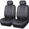 Deals ✨ SCA Leather Look Seat Covers Black/Carbon, Adjustable Headrests, Size 30, Front Pair, Airbag Compatible ✔️