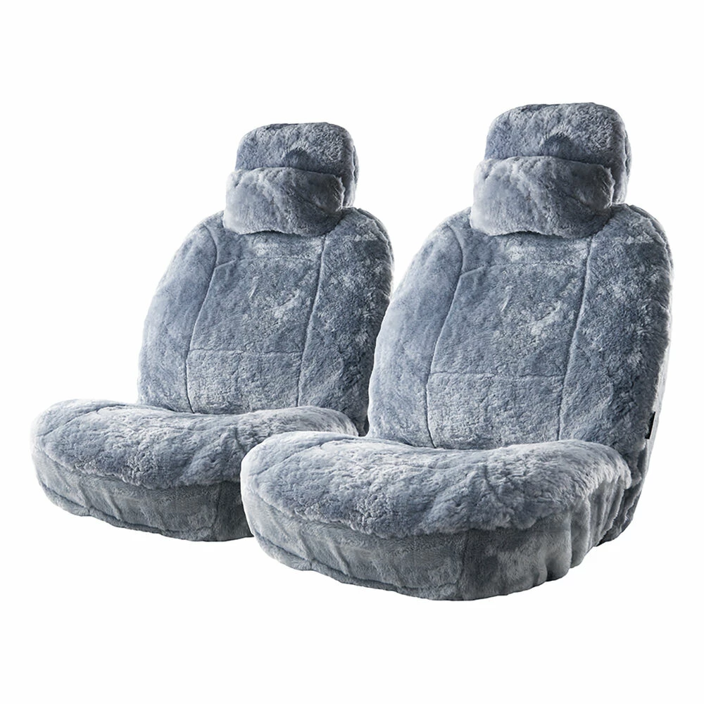 Wholesale 🛒 Platinum CLOUDLUX Sheepskin Seat Covers - Grey Adjustable Headrests Size 30 Front Pair Airbag Compatible ✔️ 3 Wholesale 🛒 Platinum CLOUDLUX Sheepskin Seat Covers - Grey Adjustable Headrests Size 30 Front Pair Airbag Compatible ✔️