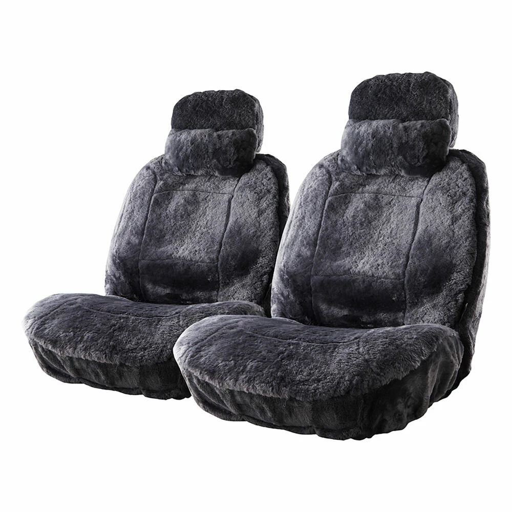 Cheap 🔔 Platinum CLOUDLUX Sheepskin Seat Covers - Slate Adjustable Headrests Size 30 Front Pair Airbag Compatible 💯 3 Cheap 🔔 Platinum CLOUDLUX Sheepskin Seat Covers - Slate Adjustable Headrests Size 30 Front Pair Airbag Compatible 💯