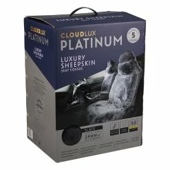 Cheapest ✔️ Platinum CLOUDLUX Sheepskin Seat Covers - Slate Built-in Headrests Size 60 Front Pair Airbag Compatible ✔️ -Car Seat Covers Store SCA 519161 01 hi res