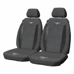Top 10 🔔 R.M.Williams Suede Velour Seat Covers - Grey Adjustable Headrests Size 30 Front Pair Airbag Compatible 🎉