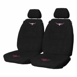 Best Pirce 👏 R.M.Williams Black/Pink Jillaroo Suede Velour Front Seat Covers Size 30 👍
