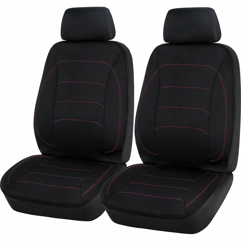 Hot Sale ⭐ SCA Neoprene Seat Covers - Black And Red Adjustable Headrests Airbag Compatible 🥰 3 Hot Sale ⭐ SCA Neoprene Seat Covers - Black And Red Adjustable Headrests Airbag Compatible 🥰