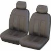 Outlet 🧨 SCA Leather Look Seat Covers - Black And Red Adjustable Headrests Size 30 Front Airbag Pair Compatible 💯