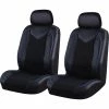Brand new 😀 SCA Sports Leather Look And Mesh Seat Covers - Black And Blue Adjustable Headrests Airbag Compatible ✔️ -Car Seat Covers Store SCA 550123 hi res