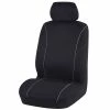 Flash Sale 👏 Best Buy Single Seat Cover Black, Adjustable Headrests, Size 30, Front, Airbag Compatible 🔔 -Car Seat Covers Store SCA 550125 hi res