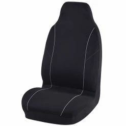 Flash Sale 🌟 Best Buy Single Seat Cover - Black Built-in Headrests Airbag Compatible 🎉