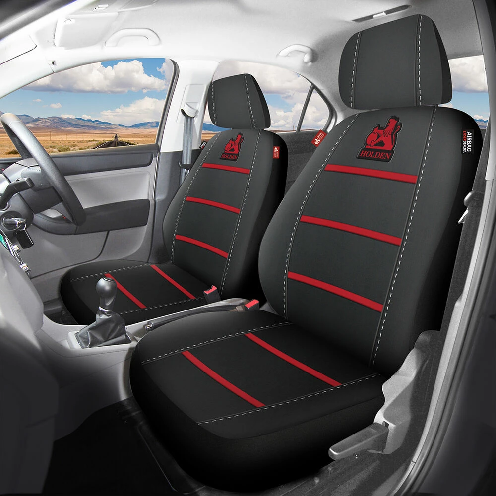 New ๐ Holden Heritage Cobra Seat Covers - Black/Red Adjustable Headrests Size 30 Airbag Compatible ๐ 4 New ๐ Holden Heritage Cobra Seat Covers - Black/Red Adjustable Headrests Size 30 Airbag Compatible ๐ - Image 2