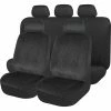 Promo ✨ SCA Velour Quilted Seat Cover Pack - Black Adjustable Headrests Size 30 And 06H Airbag Compatible 👏 -Car Seat Covers Store SCA 578350 hi res