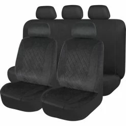 Promo ✨ SCA Velour Quilted Seat Cover Pack - Black Adjustable Headrests Size 30 And 06H Airbag Compatible 👏