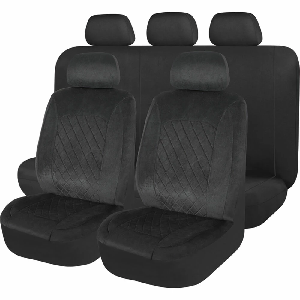 Promo โจ SCA Velour Quilted Seat Cover Pack - Black Adjustable Headrests Size 30 And 06H Airbag Compatible ๐ 3 Promo โจ SCA Velour Quilted Seat Cover Pack - Black Adjustable Headrests Size 30 And 06H Airbag Compatible ๐