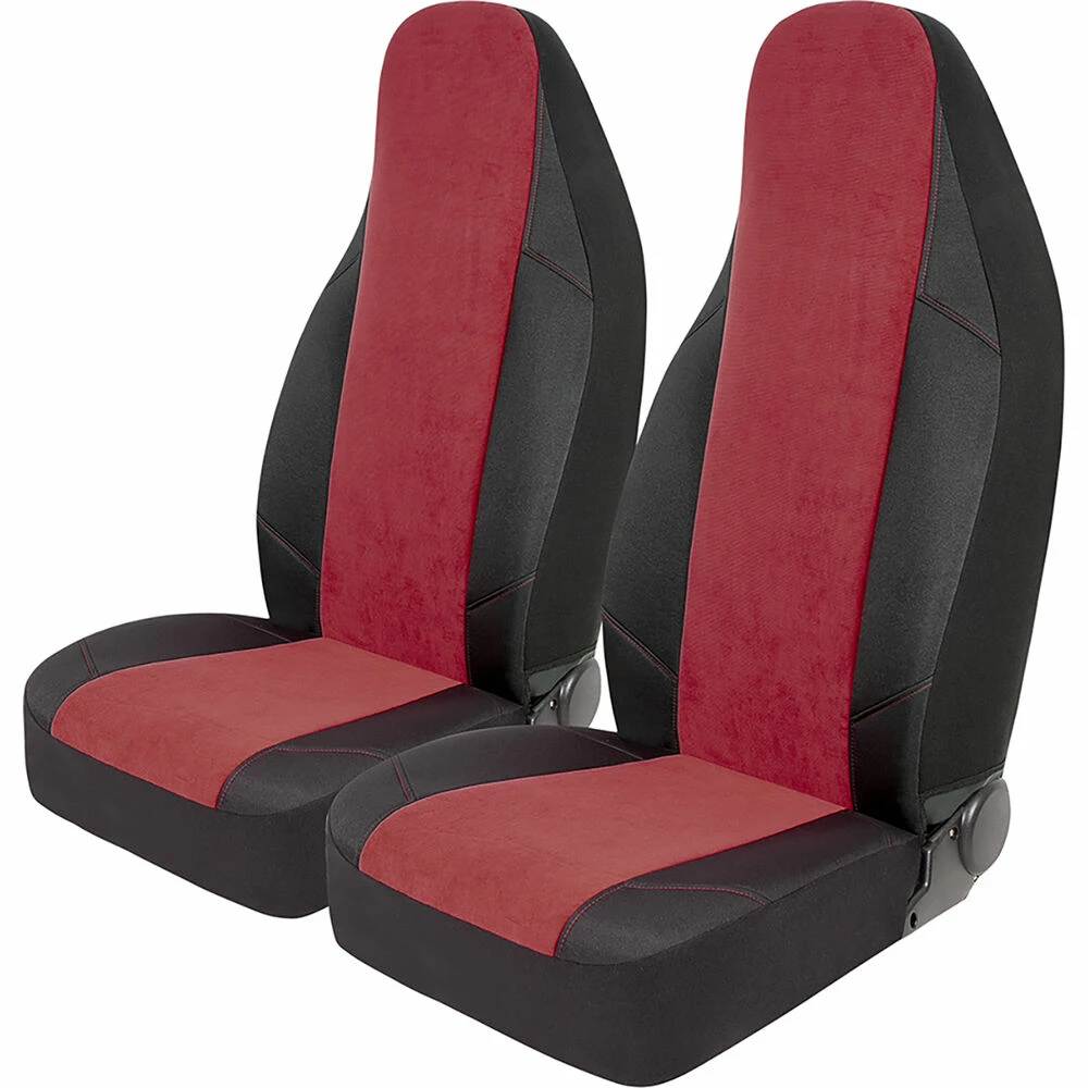 Discount ✔️ SCA Cord Seat Covers - Red/Black Built-in Headrests Size 60 Front Pair Airbag Compatible 👏 3 Discount ✔️ SCA Cord Seat Covers - Red/Black Built-in Headrests Size 60 Front Pair Airbag Compatible 👏