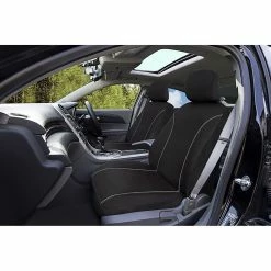 Deals 🎁 SCA Canvas Seat Covers - Black/Grey Adjustable Headrests Size 30 Front Pair Airbag Compatible ⌛ -Car Seat Covers Store SCA 581560 00 hi res
