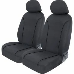 Flash Sale 🔔 SCA Canvas Seat Covers Charcoal/Grey, Adjustable Headrests, Size 30, Front Pair, Airbag Compatible ✨