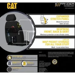 Outlet 🔥 Caterpillar Neoprene Seat Covers - Black Adjustable Headrests Size 30 Front Pair Airbag Compatible 🔥 -Car Seat Covers Store SCA 591901 01 hi res