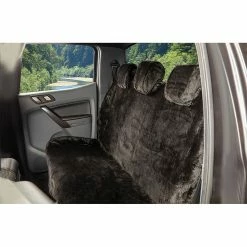 Brand new ✔️ SCA Luxury Fur Seat Cover - Black Adjustable Headrests Size 06H Rear Seat ✨ -Car Seat Covers Store SCA 594341 00 hi res