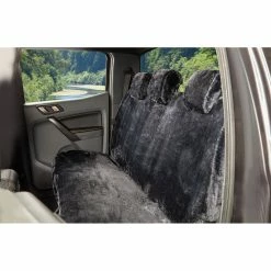 Budget 🥰 SCA Luxury Fur Seat Cover - Slate Adjustable Headrests Size 06H Rear Seat 😀 -Car Seat Covers Store SCA 594343 00 hi res