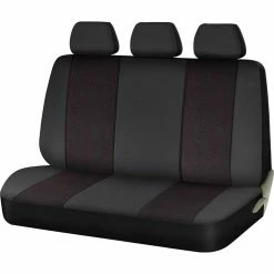 Brand new 👏 SCA Premium Jacquard & Leather Look Seat Covers - Black/Red Adjustable Zips Rear Seat Size 06H ✔️