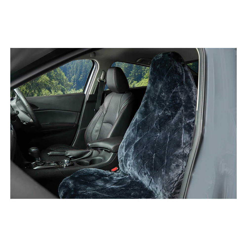 Budget π SCA Diamond Cut Sheepskin Single Seat Cover Slate, Built-In Headrest, Size 60, Airbag Compatible π 4 Budget π SCA Diamond Cut Sheepskin Single Seat Cover Slate, Built-In Headrest, Size 60, Airbag Compatible π - Image 2