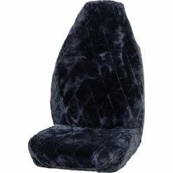 Budget 🔔 SCA Diamond Cut Sheepskin Single Seat Cover Slate, Built-In Headrest, Size 60, Airbag Compatible 👍