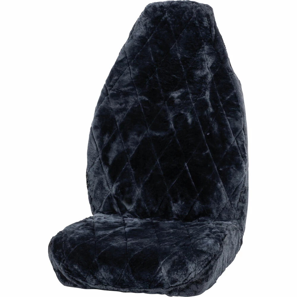 Budget π SCA Diamond Cut Sheepskin Single Seat Cover Slate, Built-In Headrest, Size 60, Airbag Compatible π 3 Budget π SCA Diamond Cut Sheepskin Single Seat Cover Slate, Built-In Headrest, Size 60, Airbag Compatible π