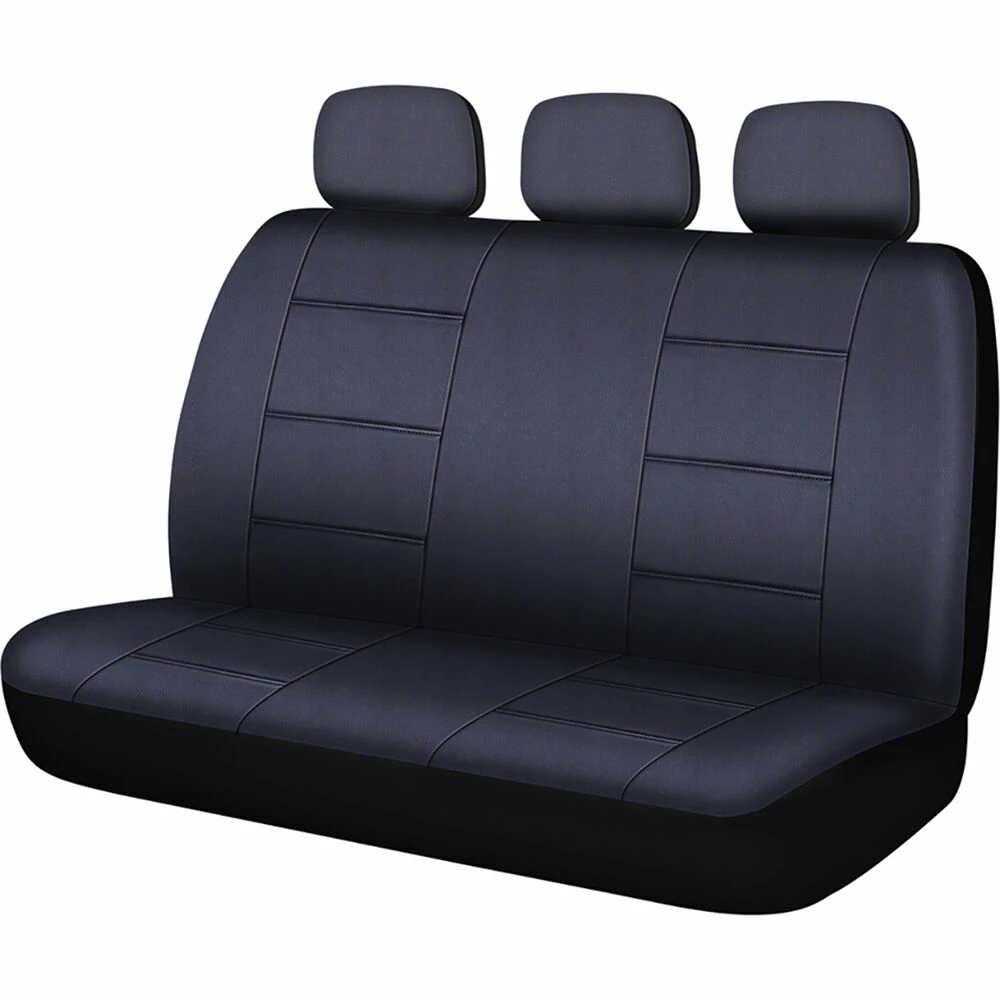 Wholesale 🌟 SCA Leather Look Seat Covers Black, Built-In Headrests, Size 06H 🎉 3 Wholesale 🌟 SCA Leather Look Seat Covers Black, Built-In Headrests, Size 06H 🎉
