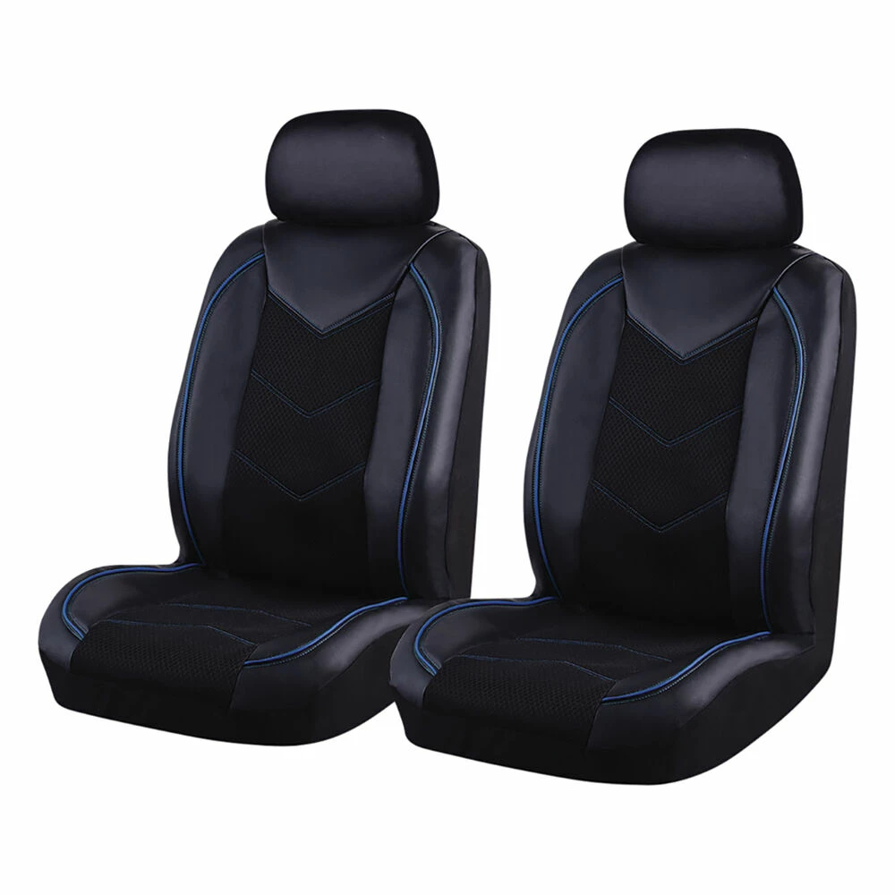 Flash Sale ✔️ SCA Sports Leather Look And Mesh Seat Covers Black And Blue, Adjustable Headrests, Size 30, Front Pair, Airbag Compatible 😀 3 Flash Sale ✔️ SCA Sports Leather Look And Mesh Seat Covers Black And Blue, Adjustable Headrests, Size 30, Front Pair, Airbag Compatible 😀