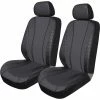 Hot Sale ✔️ SCA Leather Look & Black Lace Seat Covers - Black, Adjustable Headrets, Airbag Compatible 🔔 -Car Seat Covers Store SCA 606604 hi res