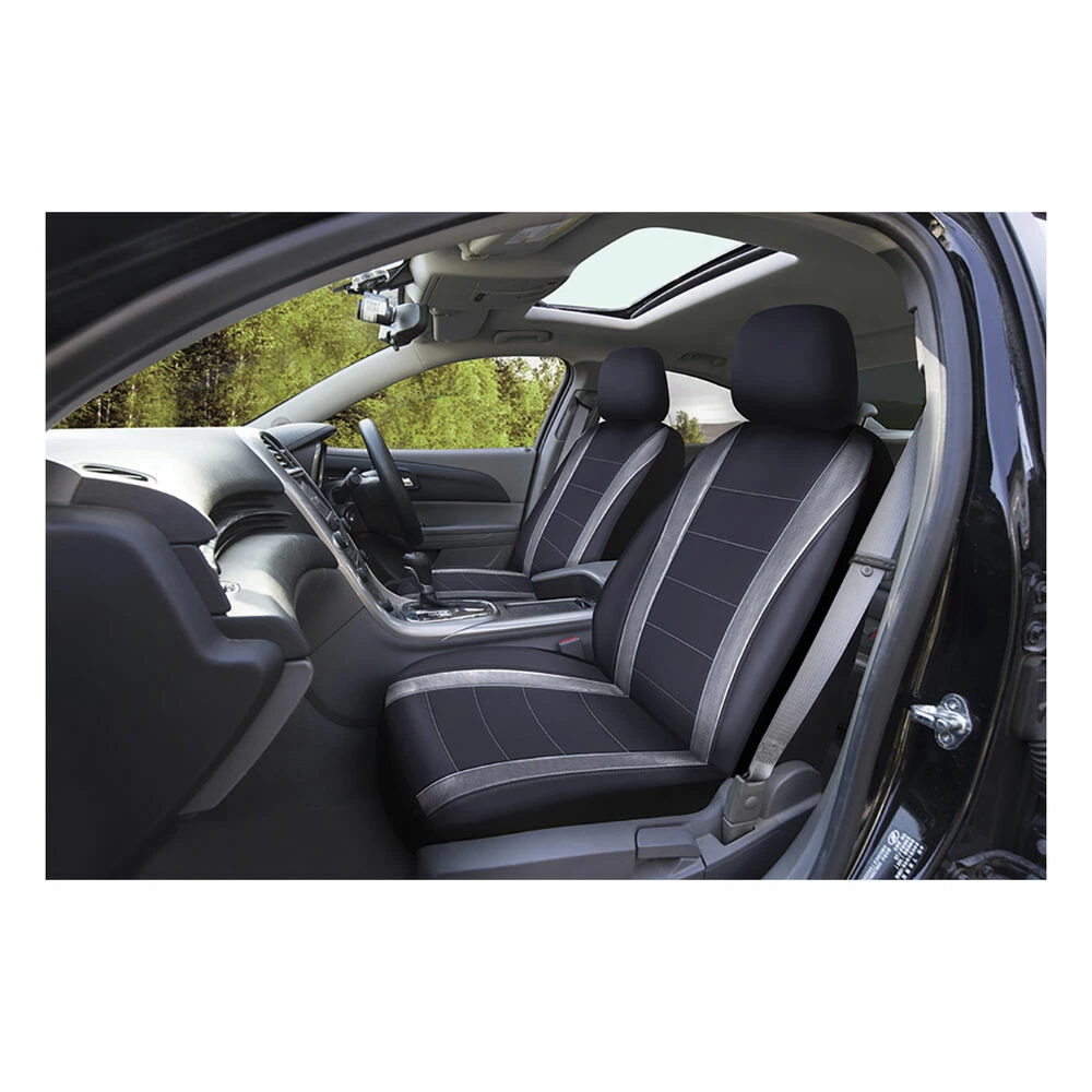 Cheap 🎁 SCA Carbon Fibre Leather Look Seat Covers - Black, Adjustable Headrest, Airbag Compatible 😀 4 Cheap 🎁 SCA Carbon Fibre Leather Look Seat Covers - Black, Adjustable Headrest, Airbag Compatible 😀 - Image 2