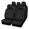 Coupon 😉 SCA Embroidered Jacquard Seat Cover Pack - Black, Adjustable Headrests, Airbag Compatible ❤️
