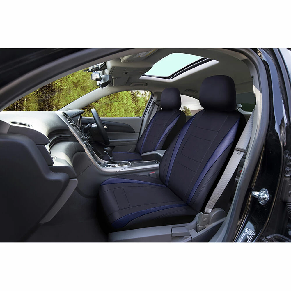 Best deal 🔔 SCA Leather Look Perforated Seat Covers - Black/Blue, Adjustable Headrests, Airbag Compatible 🎉 4 Best deal 🔔 SCA Leather Look Perforated Seat Covers - Black/Blue, Adjustable Headrests, Airbag Compatible 🎉 - Image 2