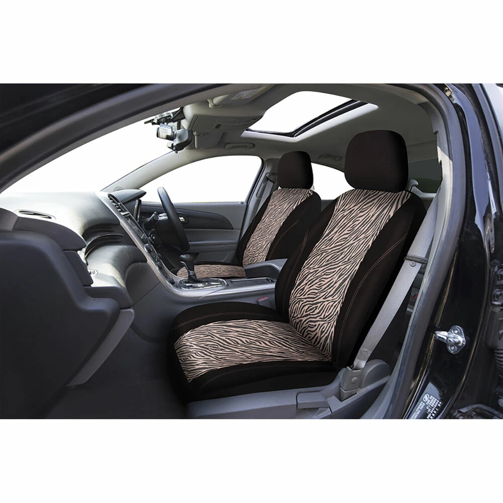 Hot Sale 🤩 SCA Animal Print Seat Cover - Black/Rose, Adjustable Headrests, Airbag Compatible 🎁 4 Hot Sale 🤩 SCA Animal Print Seat Cover - Black/Rose, Adjustable Headrests, Airbag Compatible 🎁 - Image 2