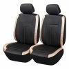 Best Sale 🛒 SCA Leather Look Seat Cover - Black/Gold, Adjustable Headrests, Airbag Compatible 🌟 -Car Seat Covers Store SCA 610841 hi res