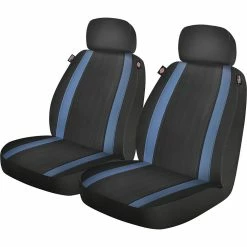 Flash Sale ⌛ Dickies Roadhouse Seat Covers Black/Blue Adjustable Headrests Airbag Compatible 🌟