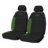 Buy 😉 Tradies Seat Covers Tradies Poly Canvas Seat Covers Black/Green Front Pair Adjustable Headrests Airbag Compatible 🔔