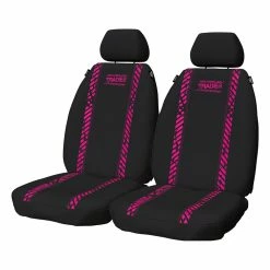 Discount ✔️ Tradies Seat Covers Tradies Neoprene Seat Covers Black/Pink Front Pair Adjustable Headrests Airbag Compatible 🛒