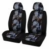 Deals 👏 SCA Leaf Print Seat Covers Blue/Gold Adjustable Headrests 🌟 -Car Seat Covers Store SCA 626497 hi res