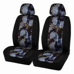 Car Seat Covers Store 31 Deals 👏 SCA Leaf Print Seat Covers Blue/Gold Adjustable Headrests 🌟