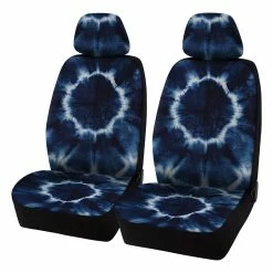 Hot Sale ๐ฅ SCA Tie Dye Mesh Seat Covers Blue/White Adjustable Headrests โจ