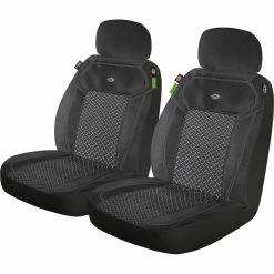 Budget 🌟 Dickies Repreve Reeves Poly/Mesh Seat Covers Black/Sand Adjustable Headrests 🧨