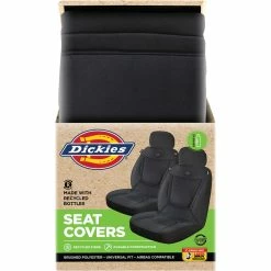 New 🎉 Dickies Repreve Ramone Brushed Poly Seat Covers Black Adjustable Headrests ⭐ -Car Seat Covers Store SCA 626990 02 hi res
