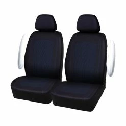 Budget 💯 SCA Jacquard Polyester Seat Covers Black/Blue Adjustable Headrests Airbag Compatible 🥰 -Car Seat Covers Store SCA 631794 01 hi res
