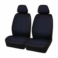 Budget 💯 SCA Jacquard Polyester Seat Covers Black/Blue Adjustable Headrests Airbag Compatible 🥰